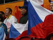 Čeští házenkáři měli v hledišti i skupinku fanoušků.