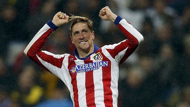 Fernando Torres z Atltica Madrid oslavuje svj gl.