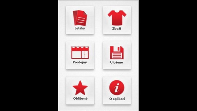 Hlavn menu aplikace AknCeny.cz