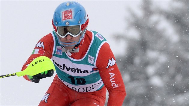 Italsk lya Stefano Gross vyhrl slalom v Adelbodenu,