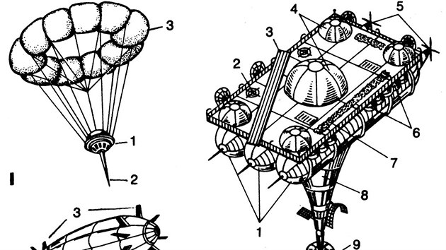 Pět typů vzducholodí pro průzkum Venuše.