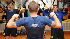 D�INA ZA�ALA. Takhle to vypadalo na první tréninku fotbalist� Teplic, kterým...