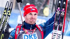 Michal lesingr po závod s hromadným startem v Oberhofu.