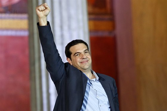 éf Syrizy Alexis Tsipras slaví vítzství ve volbách (25. ledna 2015)