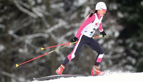 Eva Vrabcová-Nývltová bhem mistrovství republiky v bhu na lyích.