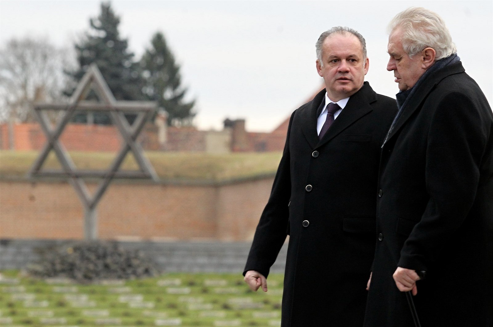 Prezidenti �eské republiky a Slovenska polo�ili 26. ledna 2015 v�nce na Národní...