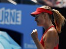 Spokojená Maria Šarapovová si vychutnává postup do finále Australian Open.