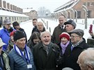 Mordechai Ronen (uprosted) pi vzpomínkové akci v Auschwitz I (26. ledna)