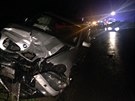 Hromadná nehoda a 12 aut u Mníku pod Brdy (22. ledna 2015).