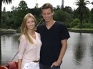 Tomáš Berdych a Ester Sátorová v botanické zahradě v Melbourne.