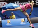 PO SERVISU. Eugenie Bouchardová ve tvrtém kole Australian Open.