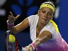 eská tenistka Petra Kvitová v duelu 3. kola Australian Open s Ameriankou...