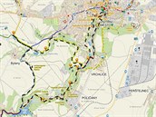 Mapa kutnohorské Rungo trasy.