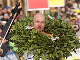 Bec na lych Tord Asle Gjerdalen po vtzstv v populrnm italskm zvodu...