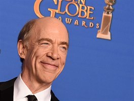 J.K. Simmons se Zlatým glóbem za svou roli ve filmu Whiplash