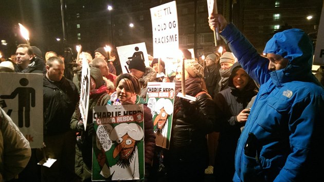 Demonstrace stoupenců hnutí Pegida v Kodani (19. ledna 2015)