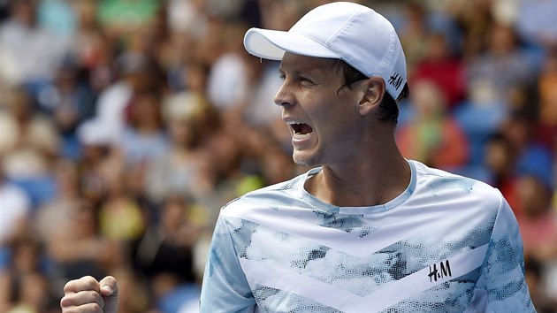 TOHLE VYLO. Tom Berdych ve tvrtm kole Australian Open.