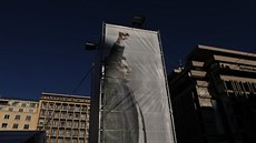 Billboard éfa hnutí Syriza Alexise Tsiprase v Aténách (20. ledna 2015)