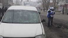 V Mariupolu vyetuje OBSE (24. ledna 2015).