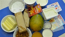 Ingredience na nepeený mangový dort