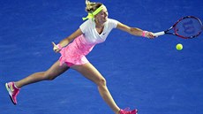 Petra Kvitová v duelu 3. kola Australian Open s Madison Keysovou z USA.
