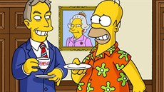Homer Simpson potkal i Tonyho Blaira.