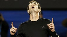 A TEĎ BERDYCH. Andy Murray slaví postup do semifinále Australian Open, kde...