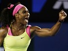 JO! Serena Williamsová se raduje z vyhraného fiftýnu ve finále Australian Open.