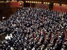 Italtí poslanci tleskají  zvolení nového italského prezidenta Sergia...
