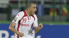 TREFA. Tuniský fotbalista Ahmed Akaichi dal gól ve tvrtfinále afrického...