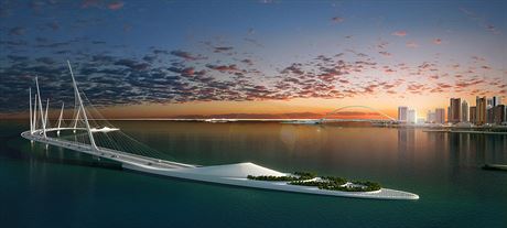 Sharq Crossing v Kataru - komplexn systm nkolika most, dvou podmoskch...