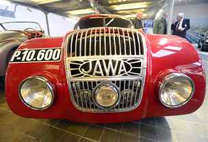 Výstava automobilů tovární značky Jawa byla otevřena v Národním technickém...
