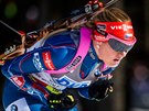 Biatlonistka Gabriela Soukalová ve sprintu Svtového poháru v Novém Mst na...