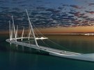 Sharq Crossing v Kataru - komplexní systém nkolika most, dvou podmoských...