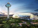 Na singapurském letit Changi vzniká desetipatrový celoprosklený terminál s...