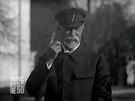První eskoslovenský prezident T. G. Masaryk hovoí roku 1929 s americkými...