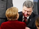 Nmecká kancléka Angela Merkelová vítá na bezpenostní konferenci v Mnichov v...