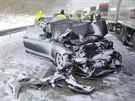 Hromadná nehoda desítek aut v neděli 8. února na půl dne zavřela dálnici D1 u...
