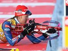 Biatlonistka Jitka Landová na tréninku v Novém Mst na Morav