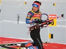 Biatlonistka Veronika Vítková na tréninku v Novém Mst na Morav