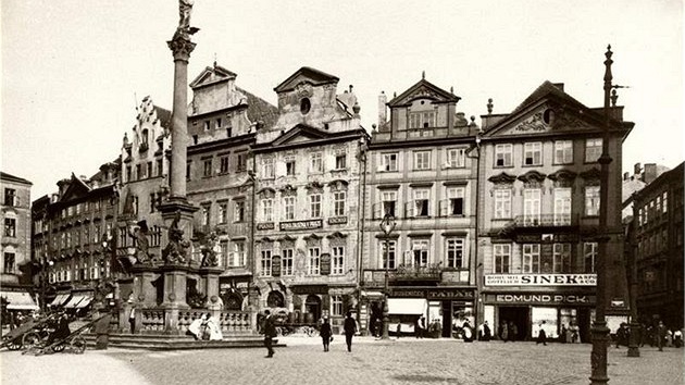 Barokní sloup stál na Staroměstském náměstí od roku 1650 do roku 1918.