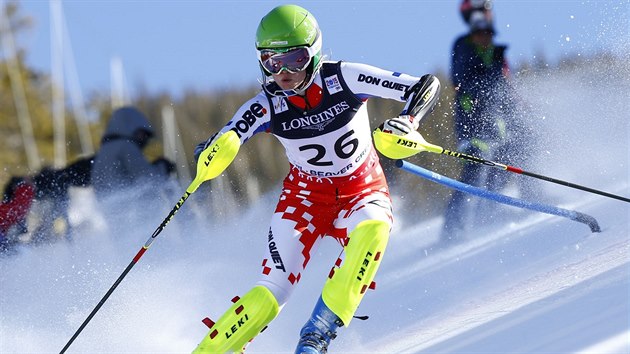 Česká lyžařka Klára Křížová v superkombinačním slalomu na MS v Beaver Creeku.