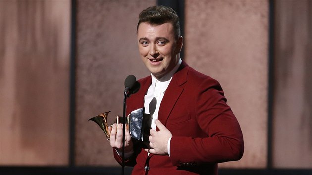 Sam Smith na pedvn Grammy s cenou pro Objev roku (2014)