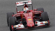 Sebastian Vettel pi testování v Jerezu.