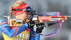 Biatlonistka Gabriela Soukalová pi tréninku v Novém Mst na Morav.