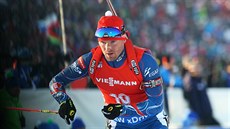 Michal lesingr na trati sprintu v Novém Mst na Morav