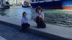 Dti Jany Adamcové - dcera Jasmína a syn Daniel v centru Miami
