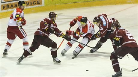 Momentka z duelu Olomouc - Sparta.