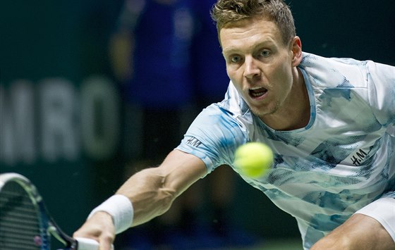 FINÁLOVÝ BOJ. Tomá Berdych v souboji o titul na turnaji v Rotterdamu.