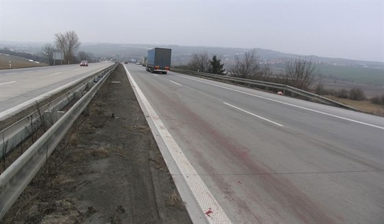 Sráky aut na D1 se selaty (19. února 2015).